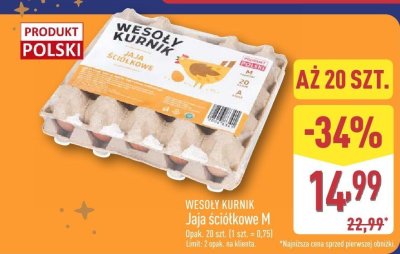 Jaja ściółkowe Wesoły Kurnik M promocja w Aldi