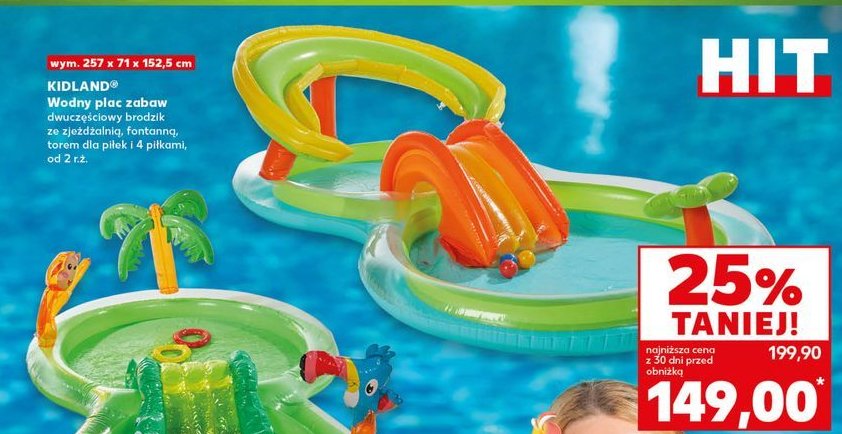 Wodny plac zabaw 257 x 71 x 152.5 cm Kidland promocja w Kaufland