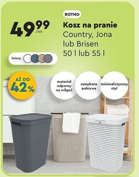 Kosz na bieliznę jona 50 l Rotho promocja