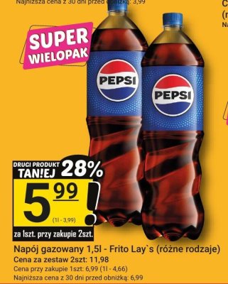 Napój gazowany 1,5l - Frito Lay`s (różne rodzaje) promocja w Hitpol