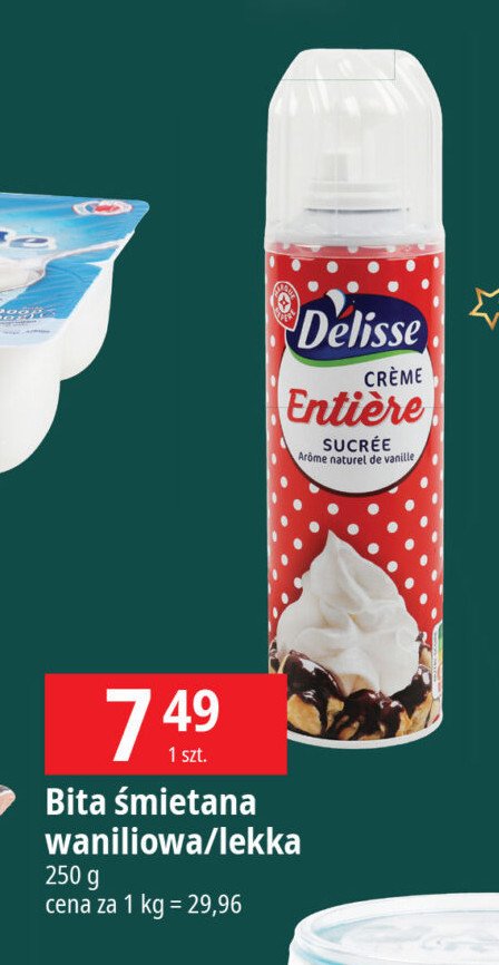 Bita śmietana creme entiere Wiodąca marka delisse promocja w Leclerc