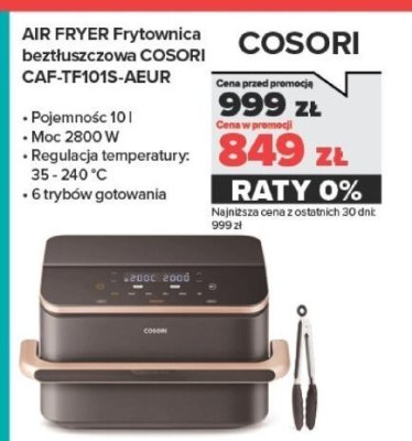 Frytownica beztłuszczowa COSORI CAF-TF101S-AEUR promocja w NEONET