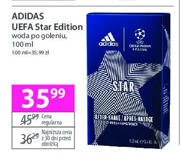 Woda po goleniu Adidas men champions league star edition Adidas cosmetics promocja