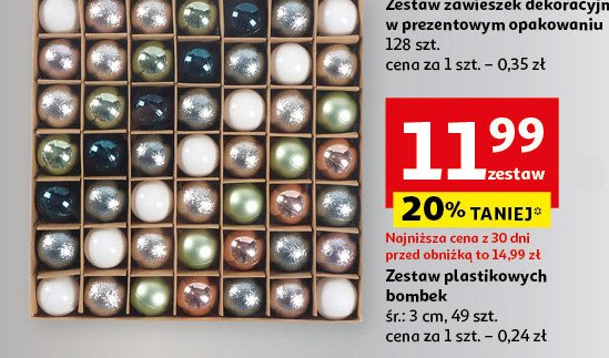 Zestaw bombek 3 cm Actuel promocja w Auchan