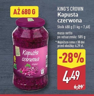 Kapusta czerwona King's crown (aldi) promocja