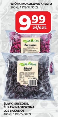Śliwki suszone, żurawina suszona Los Bakalios promocja w Top Market