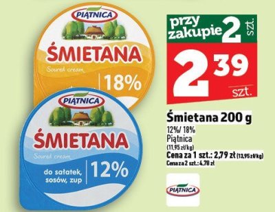 Śmietana 200 g promocja w TOPAZ