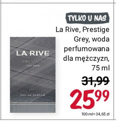 Woda perfrumowana La rive prestige grey promocja