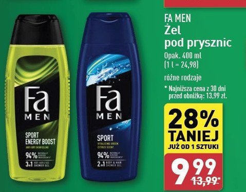 Żel pod prysznic Fa men sport energy boost promocja