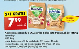 Kaszka manna bez dodatku cukru brzoskwinia-banan Bobovita porcja zbóż promocja