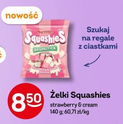Żelki Squashies strawberry & cream promocja w Żabka