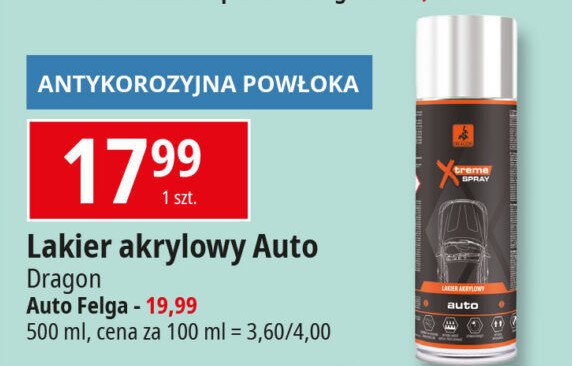 Lakier akrylowy auto Dragon promocja