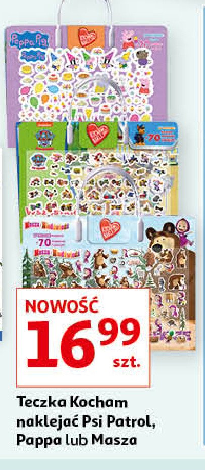 Kocham naklejać. masza i niedźwiedź teczka z rączką promocja
