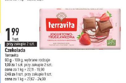 Czekolada jogurtowo-truskawkowa Terravita promocja