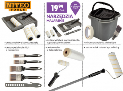 Wałek malarski z kuwetą + 3 końcówki Niteo tools promocja