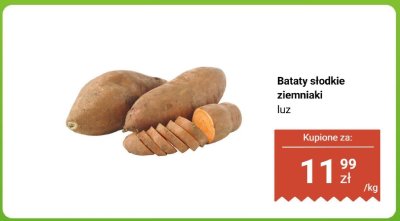 Bataty słodkie ziemniaki luz promocja w Biedronka