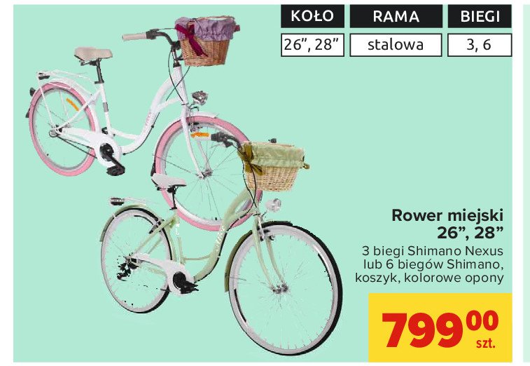 Rower miejski z koszykiem 26" promocja