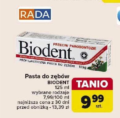 Pasta do zębów przeciw parodontozie Biodent promocja