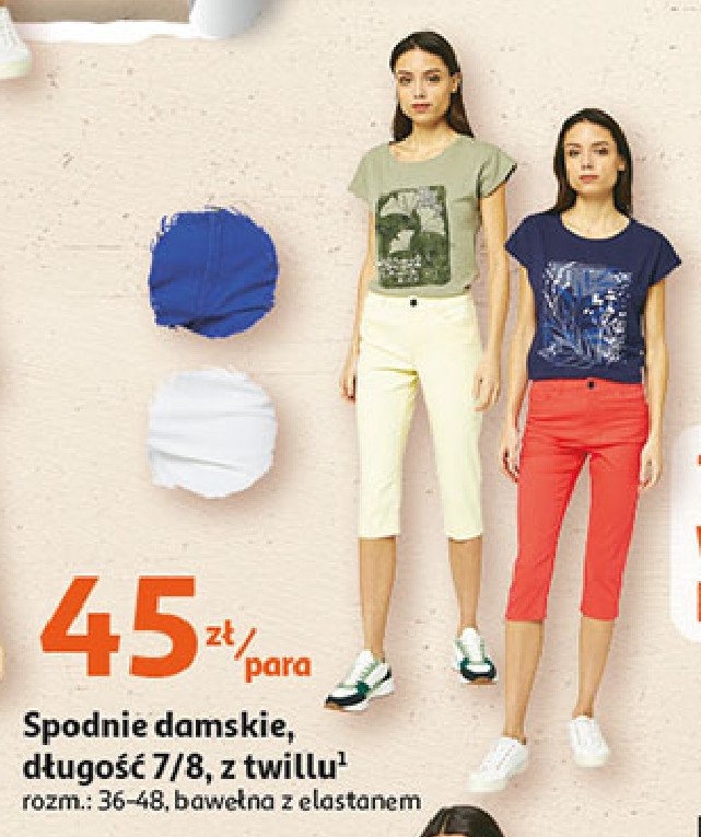 Spodnie damskie 7/8 rozm. 36-48 Auchan inextenso promocja