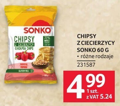 Chipsy z cieczierzycy Sonko 60 g promocja w Selgros