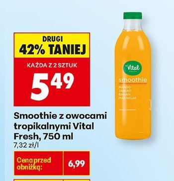 Smoothie z owocami tropikalnymi Vital Fresh, 750 ml promocja w Biedronka