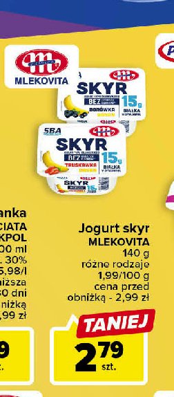 Jogurt truskwaka-banan Mlekovita sba skyr promocja