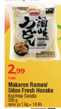 Makaron udon świeży HOSAKU promocja w SPAR