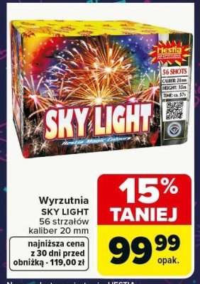 Wyrzutnia SKY LIGHT 56 strzałów kaliber 20 mm promocja w Carrefour Market