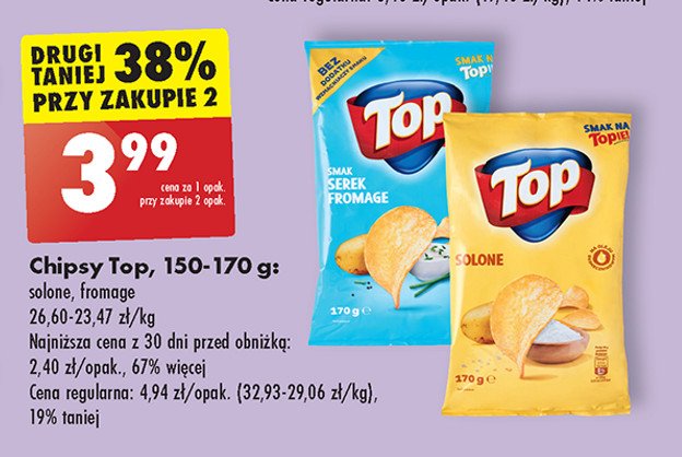 Chipsy solone Top chips Top (biedronka) promocja