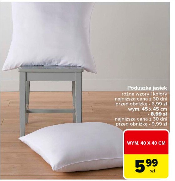 Poduszka jasiek 45 x 45 cm promocja w Carrefour