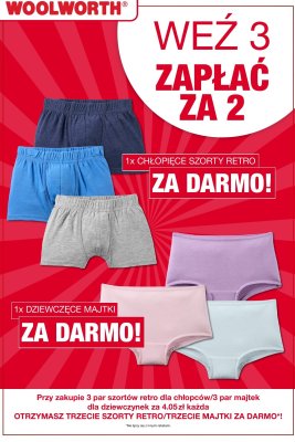 Majtki dziewczęce promocja w Woolworth