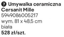 Umywalka ceramiczna Cersanit Mille promocja w Castorama