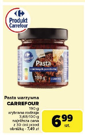 Pasta z suszonych pomidorów i serem Carrefour promocja