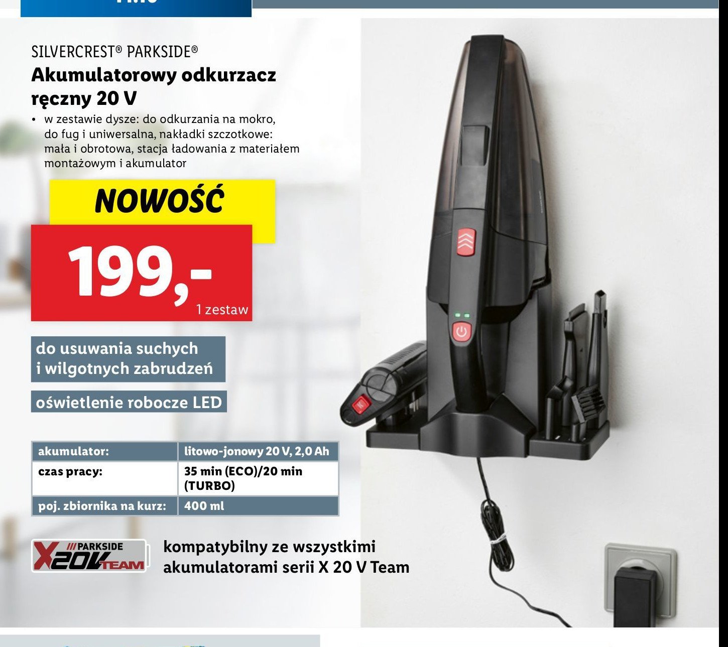 Odkurzacz akumulatorowy Silvercrest promocja