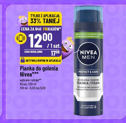 Pianka do golenia ochronna Nivea men protect & care promocja w POLOmarket