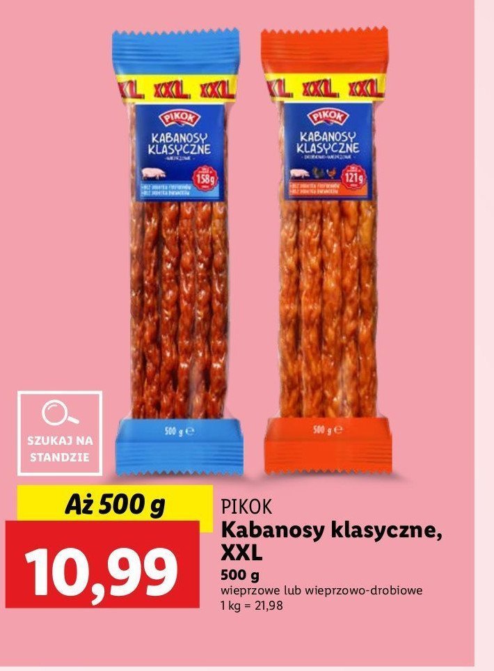 Kabanosy wieprzowe Pikok promocja