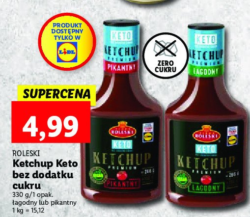 Ketchup łagodny ROLESKI KETO promocja