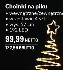 Choinki na piku świetlne wewnętrzne/zewnętrzne 4 szt. wys. 57 cm, 192 LED promocja w Makro