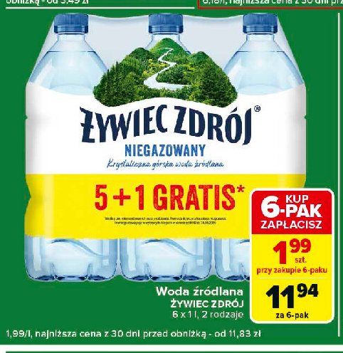 Woda niegazowana Żywiec zdrój promocja w Carrefour Express