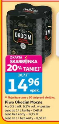 Piwo Okocim Mocne promocja w Auchan