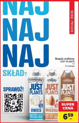 Napój roślinny Tymbark Just Plants 4 rodzaje promocja w Carrefour