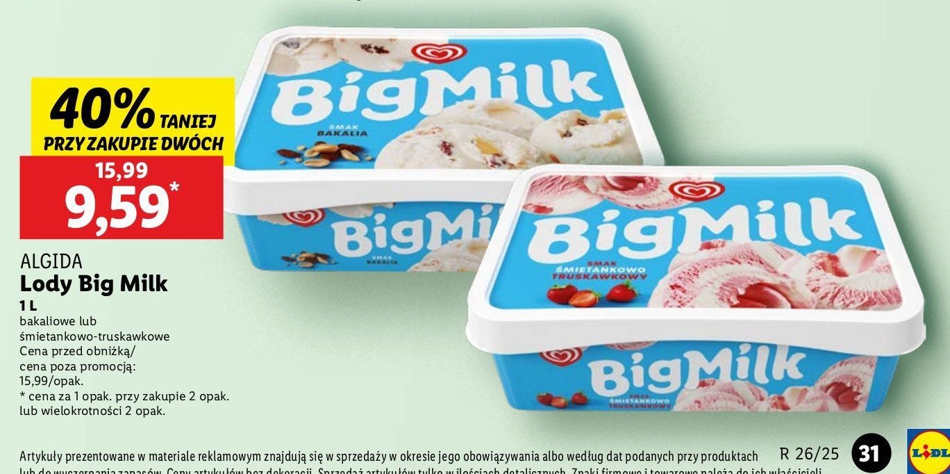 Lody bakalia Algida promocja