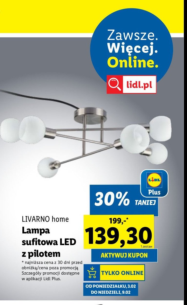 Lampa led z pilotem LIVARNO HOME promocja