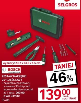 Zestaw narzędzi BOSCH PROMOLINE 25-CZĘŚCIOWY promocja w Selgros