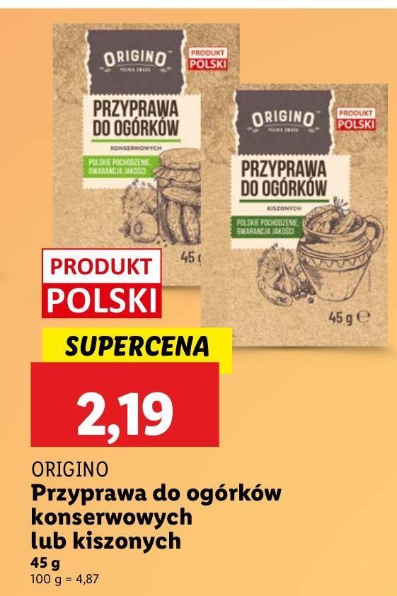 Przyprawa do ogórków konserwowych ORIGINO promocja w Lidl