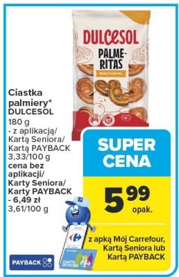 Ciastka palmiery DULCESOL promocja w Carrefour