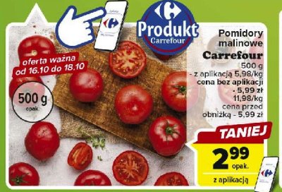 Pomidory malinowe Carrefour targ świeżości promocja
