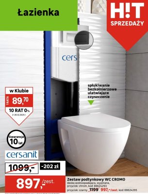 Zestaw podtynkowy WC CROMO deska wolnoopadająca, wypinana przycisk: chrom promocja w Leroy Merlin