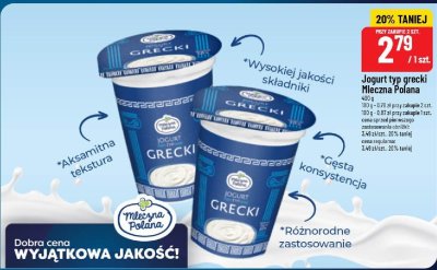 Jogurt typ grecki Mleczna Polana promocja w POLOmarket