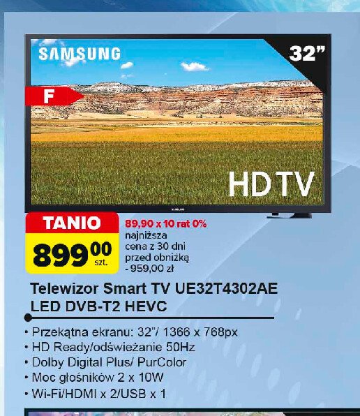 Telewizor 32" ue32t4302 Samsung promocja